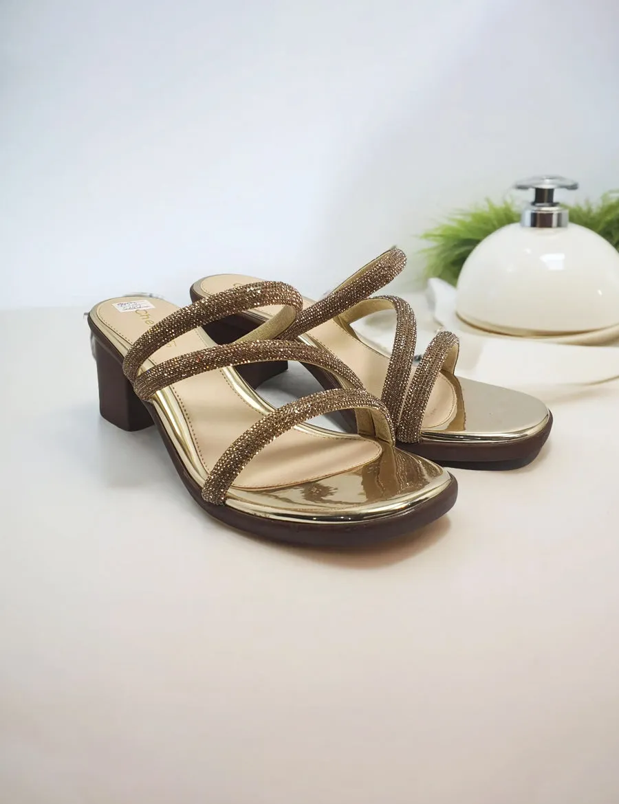 Golden | Fancy Heel Slipper for women