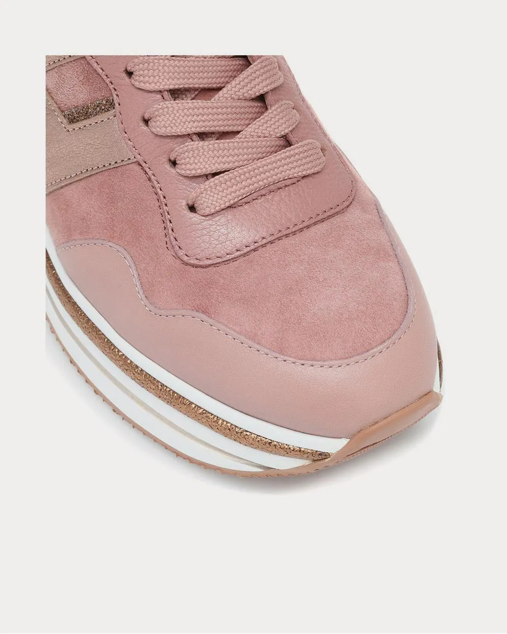 H222 Midi leather Pink Low Top Sneakers