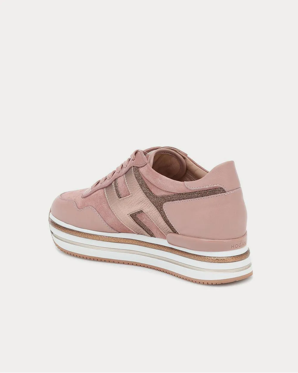 H222 Midi leather Pink Low Top Sneakers