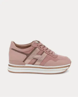 H222 Midi leather Pink Low Top Sneakers