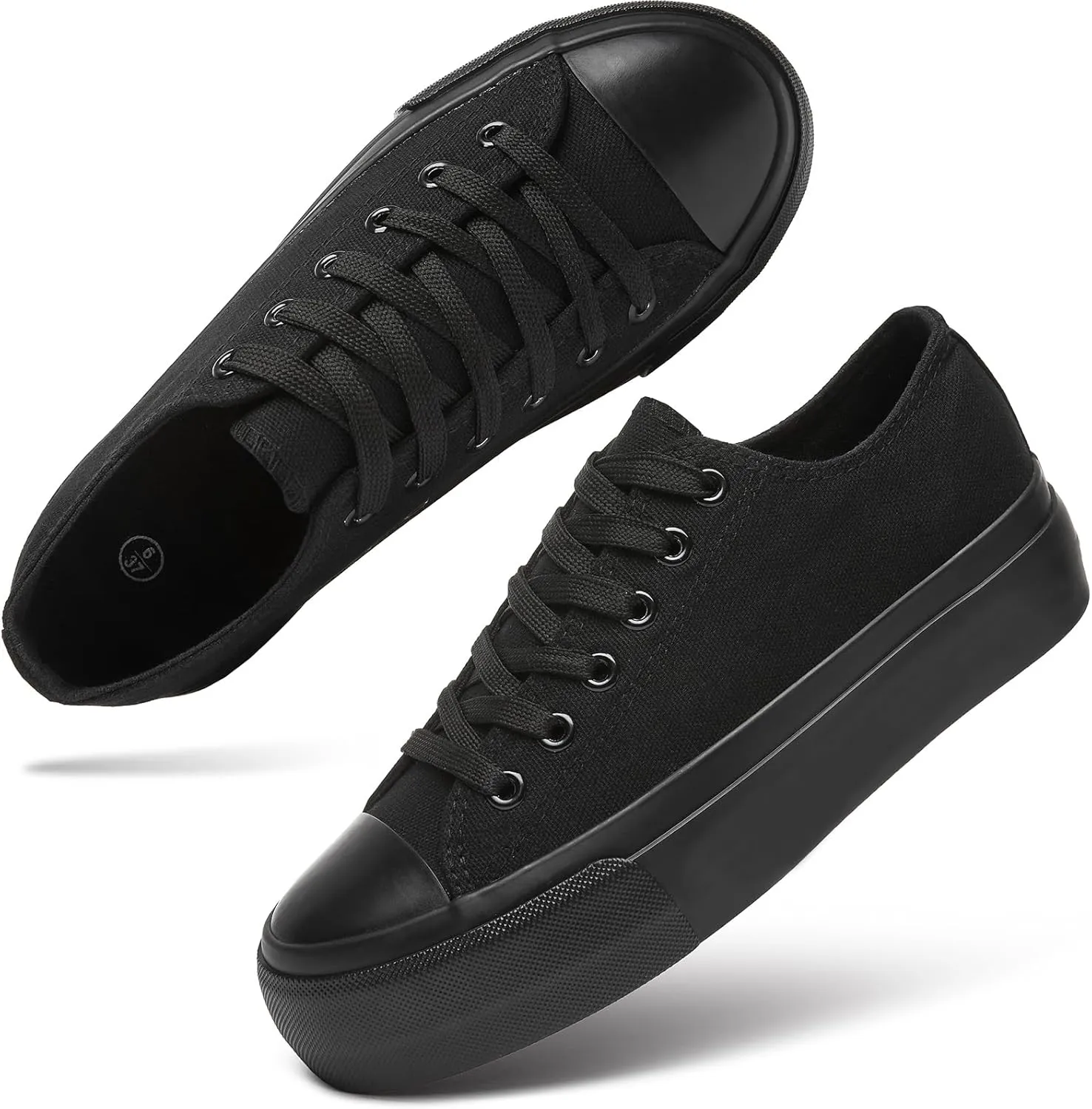 hash bubbie Platform Sneakers for Women White Platform Shoes Low Top Tennis Shoes Non Slip Black Fashion Canvas Sneakers
