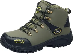 High Rise Hiking Boots, Combat Shoes for Men, Outdoor Sport Hiking Lace- up Footwear, Breathable Trekking Tactical Shoes, for Walking,Travelling,Camping,Biking (Color : Green, Size : 42 EUR)
