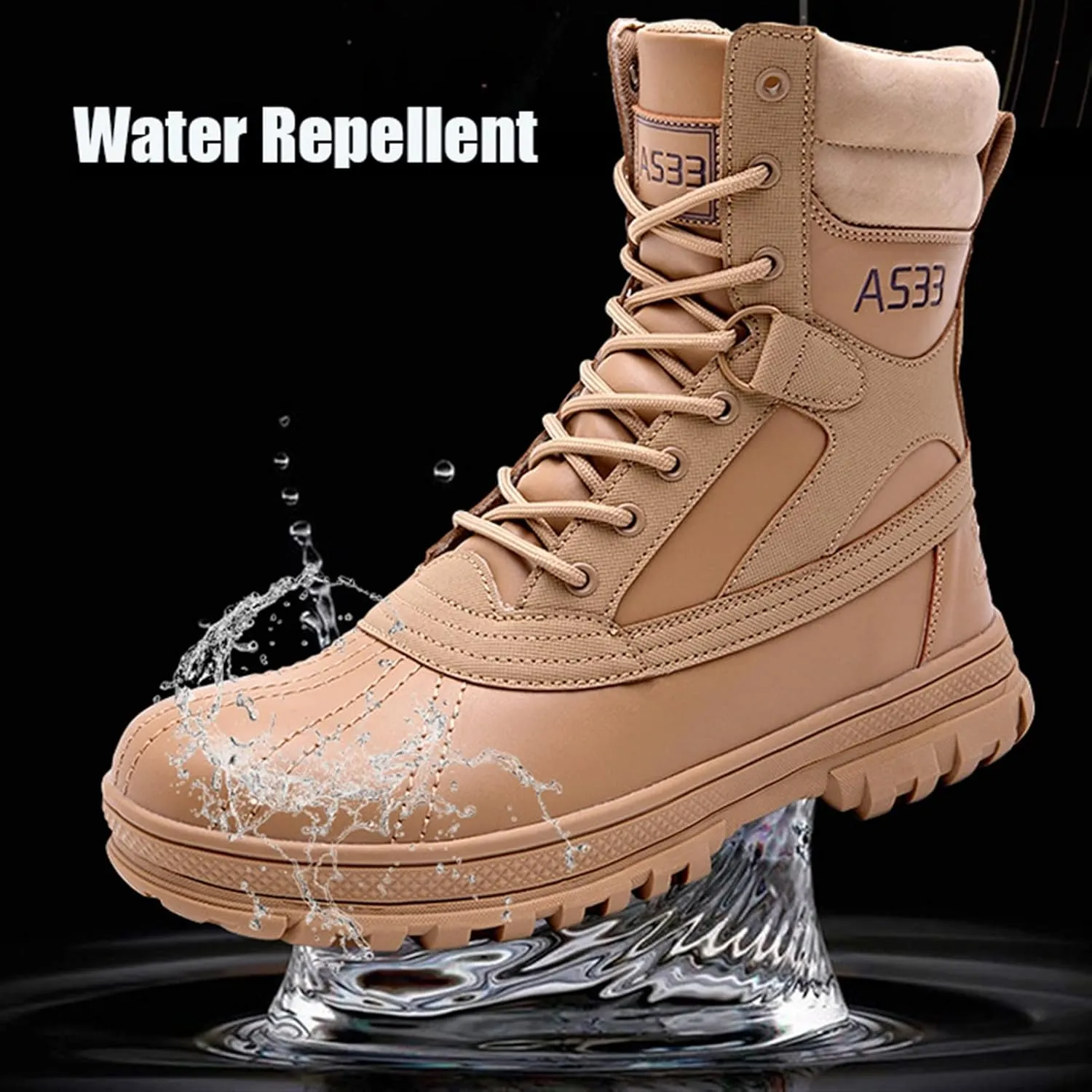 High Rise Hiking Boots, Hiking Boots Mens Waterproof Lightweight, Outdoor High- top Desert Shose, Combat Camping Tactical Climbing Walking Footwear, for Birthday,Father' s Day