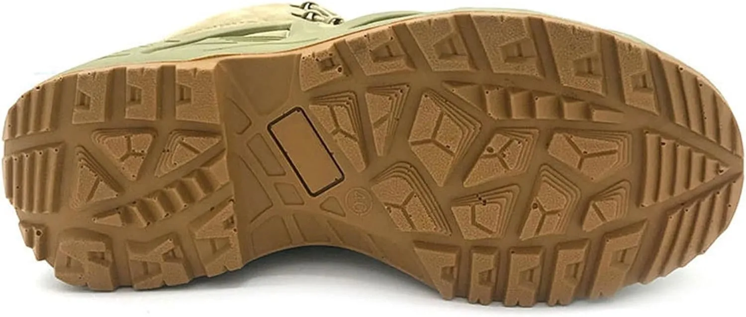 High Rise Hiking Boots, Mens Tactical Hiking Boots, Outdoor Army Combat Patrol Lace- up Footwear,Non- Slip Breathable and Durable Safety Ankle Shose, for Trekking,Hunting,Working,Walking,Camping,Fish