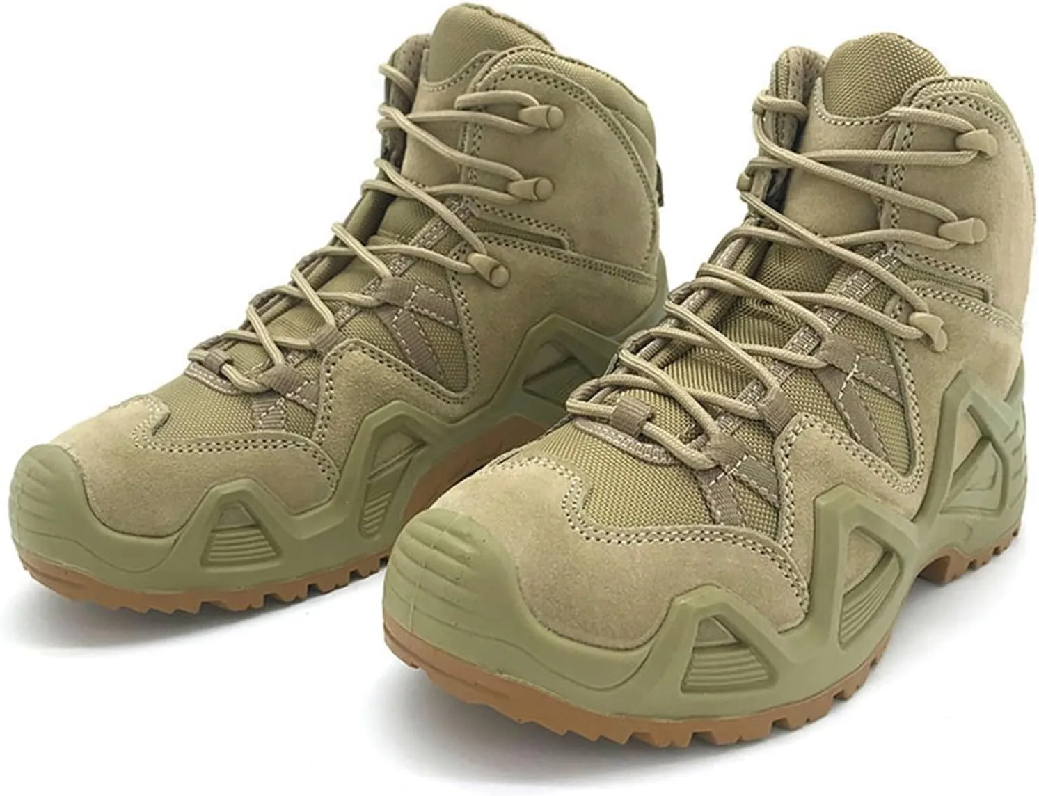 High Rise Hiking Boots, Mens Tactical Hiking Boots, Outdoor Army Combat Patrol Lace- up Footwear,Non- Slip Breathable and Durable Safety Ankle Shose, for Trekking,Hunting,Working,Walking,Camping,Fish