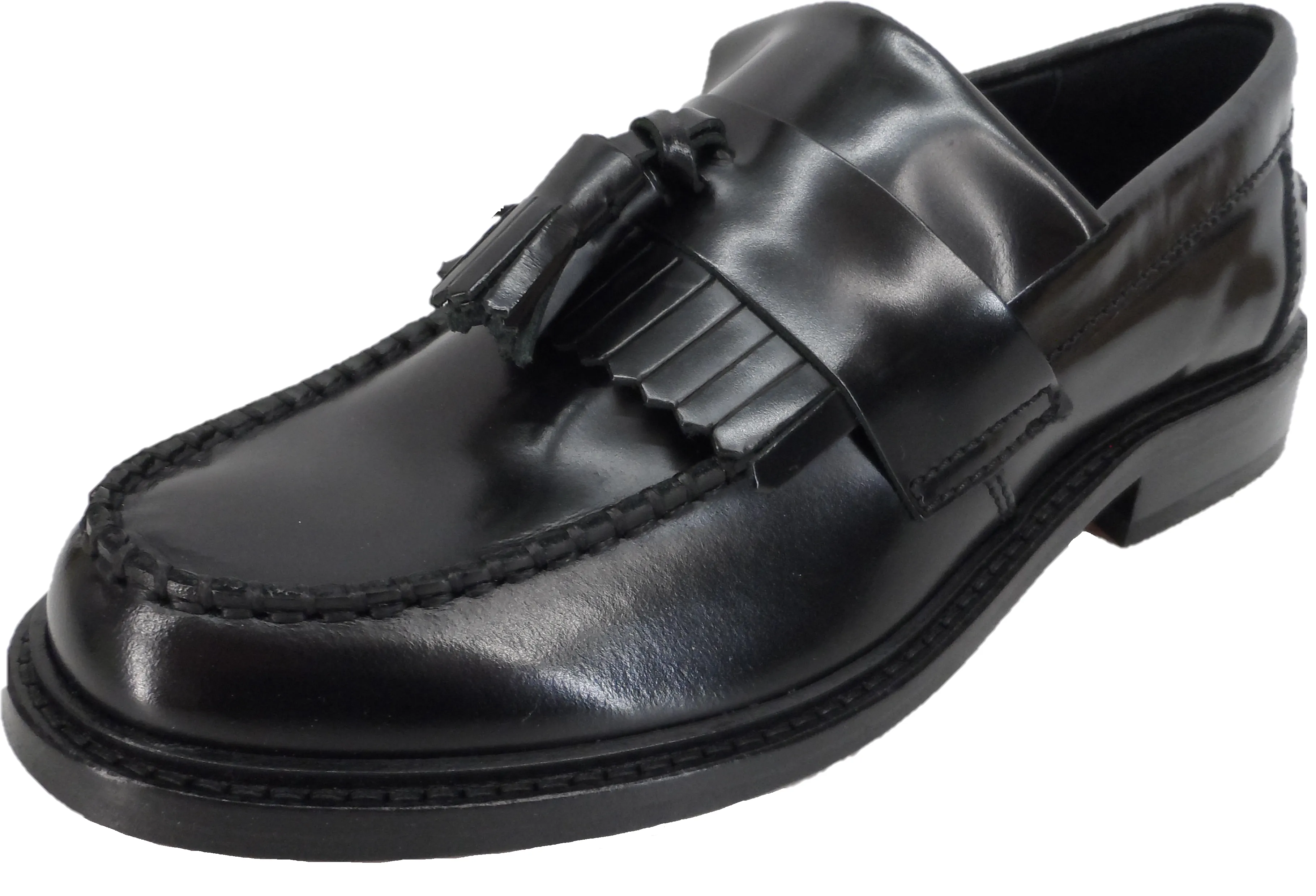 Ikon Original Selecta Ladies Leather Tassel Loafers in Black