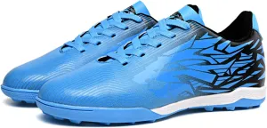 Indoor/Outdoor Soccer Cleats Mens,Non-Slip Wear Resistant/High Gripping Power Youth Football Cleats,Breathable Comfortable Soccer Shoes for Boys (Color : Blue, Size : 3.0)