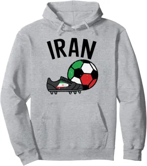 Iran Flag Soccer Ball Shoes Football Fan Men Women Kids Pullover Hoodie