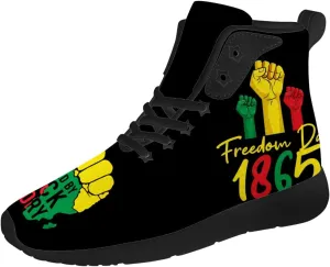 Juneteenth Shoes for Men Women African High Top Sneakers Casual Shoes Gifts for Dad Mom