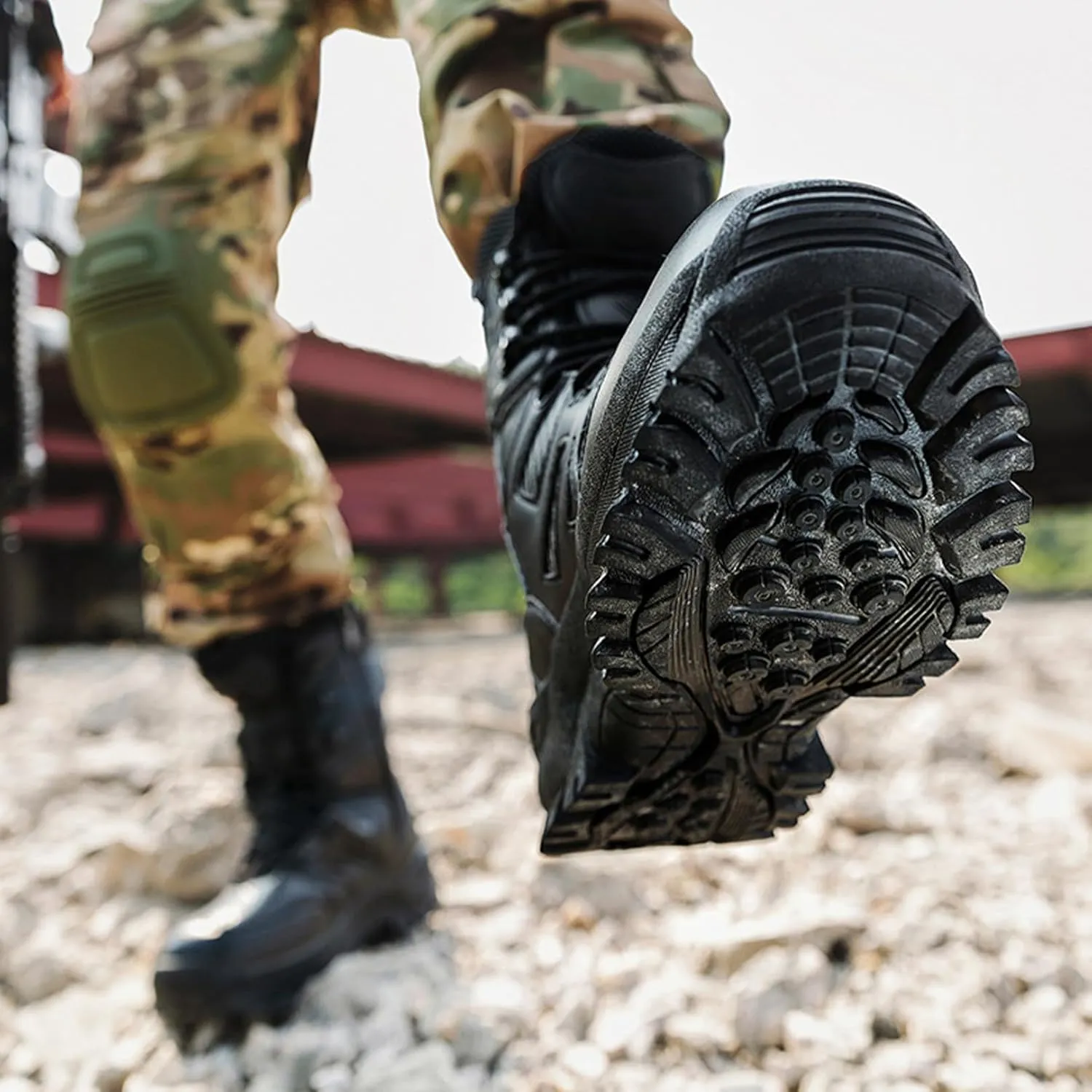 Kervaky Men's tactical boots, men's military boots, combat boots, breathable field boots, hiking boots