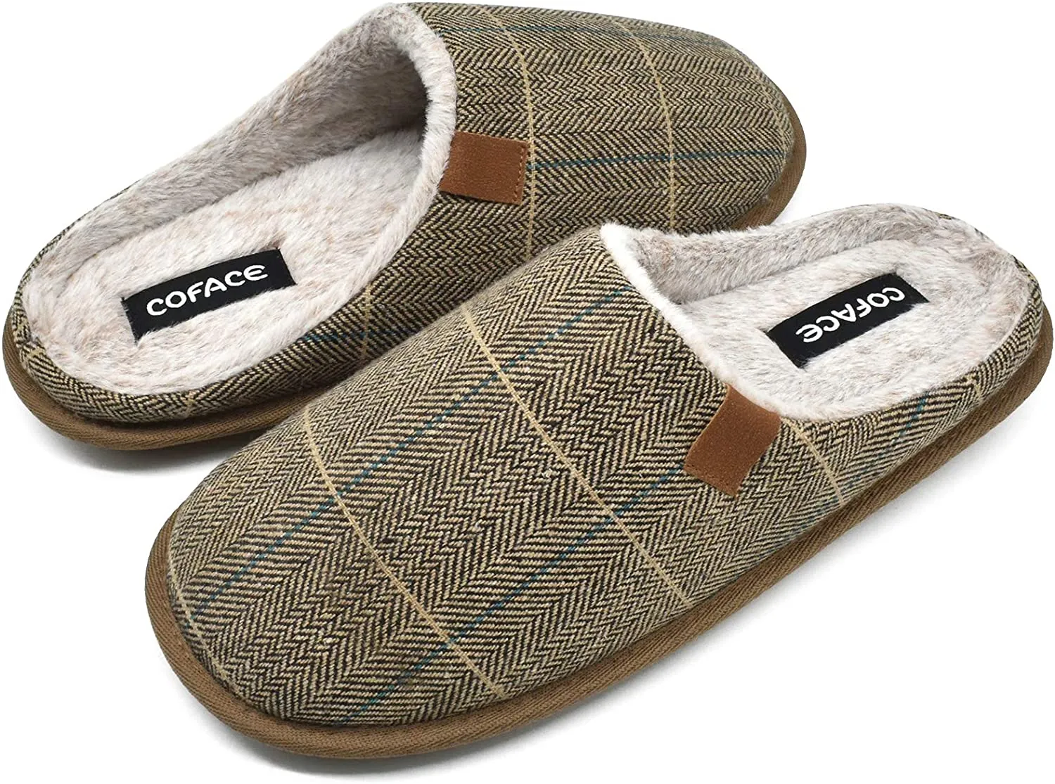 Khaki Memory Foam Scuff Comfortable Slippers