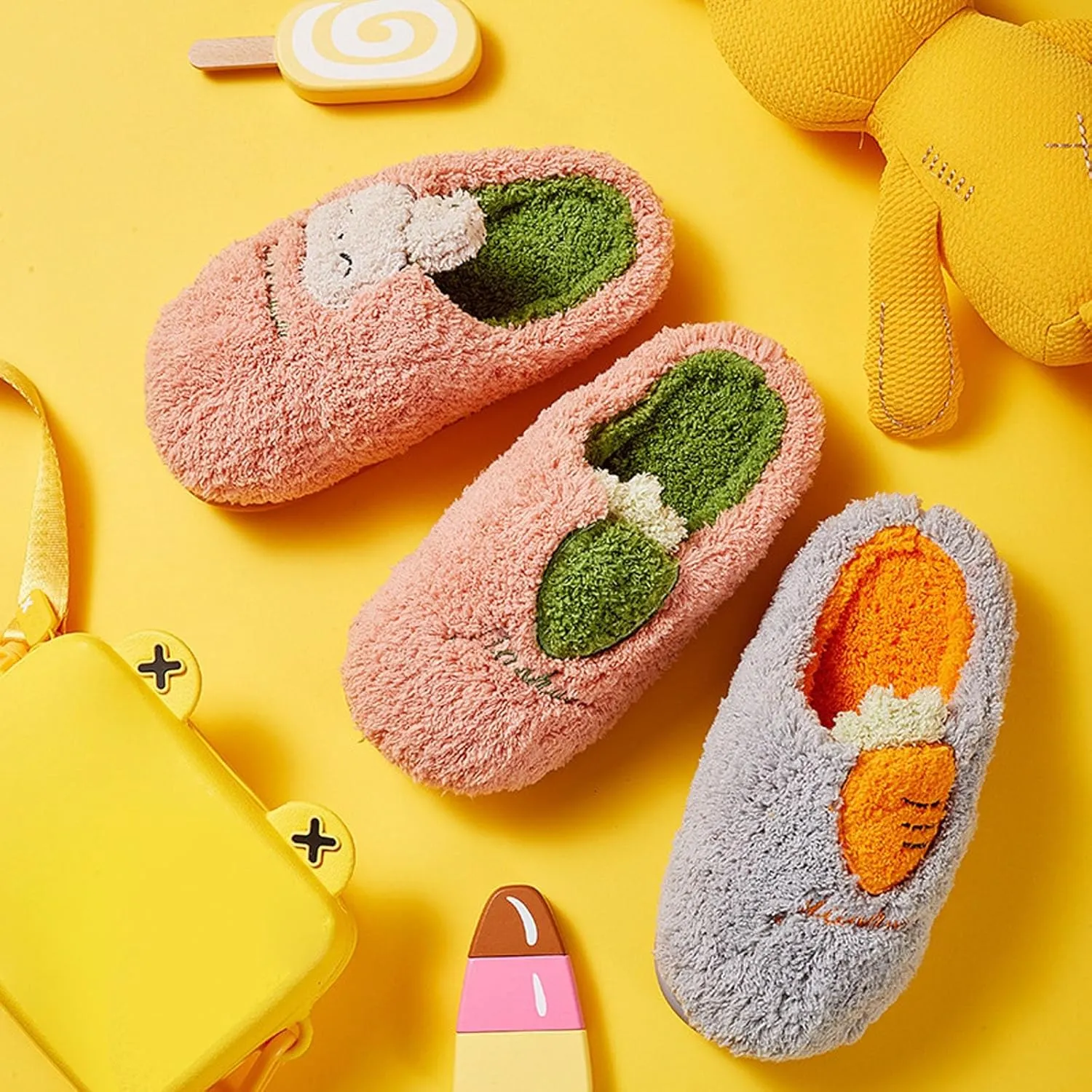 Kid Fuzzy House Slippers Toddler Warm Indoor Slippers Baby Non Slip Bedroom Slipper Boy Slip On Slipper