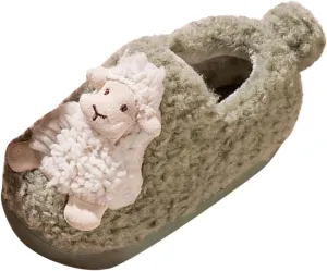 Kids Bunny Slippers Autumn And Winter Cute Boys And Girls Slippers Flat Bottom Soft And Comfortable Warm Kid Slides