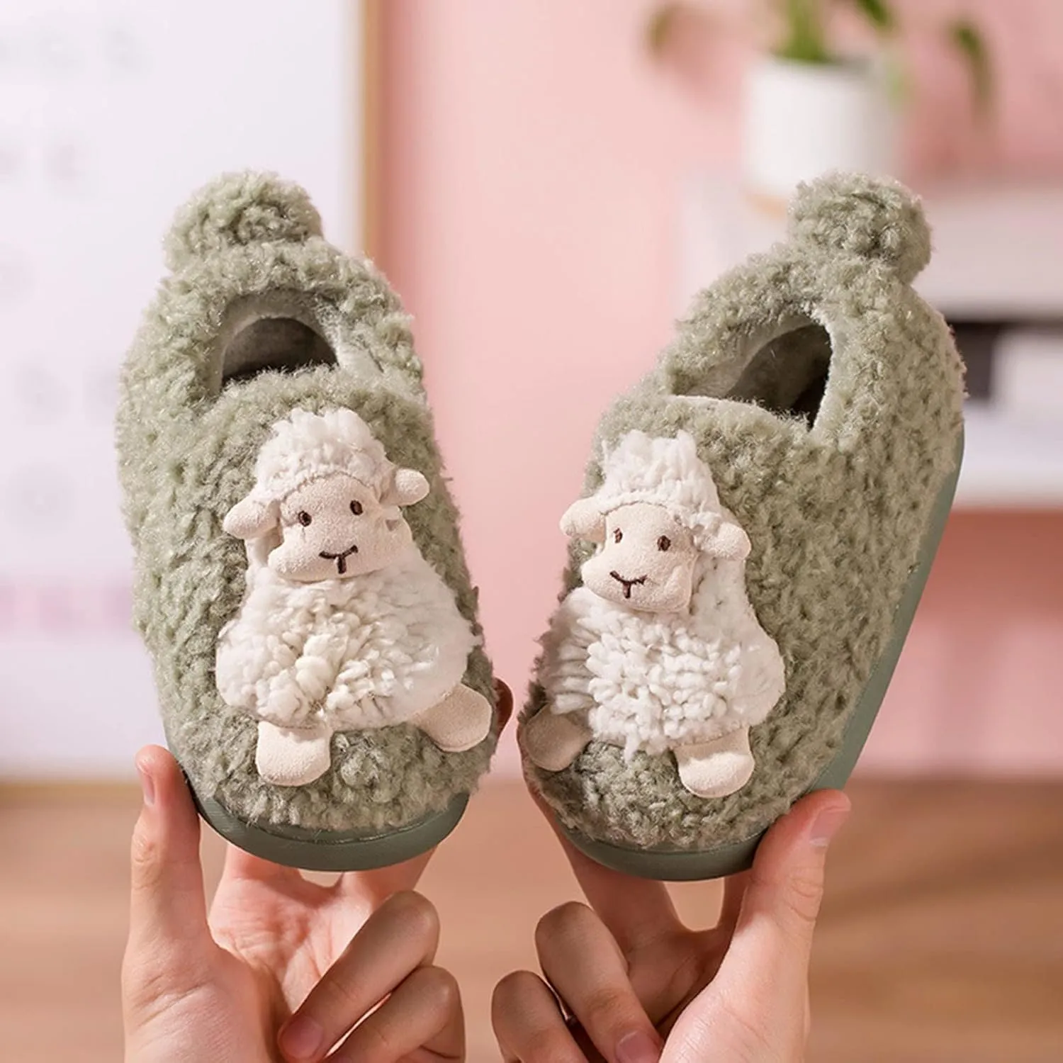 Kids Bunny Slippers Autumn And Winter Cute Boys And Girls Slippers Flat Bottom Soft And Comfortable Warm Kid Slides