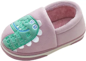 Kids Dance Warm up Booties Dinosaur Indoor Shoes Girls Boys Slippers Warm Dinosaur House Cute And Tan Slippers for Girls