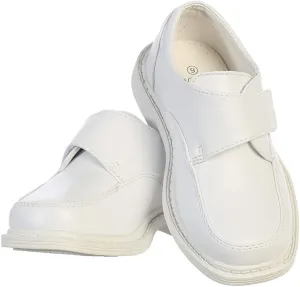 Lito Children's Wear Boys Matte Shoes, White, 4 Big Kid
