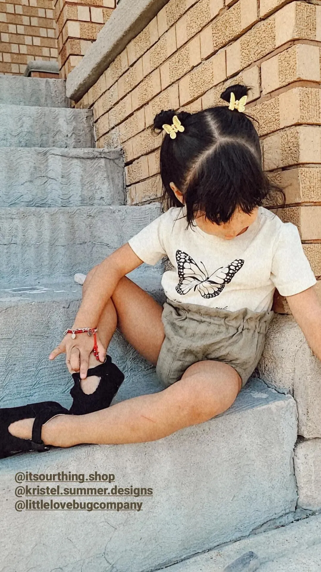 Little Love Bug Black Suede T Bar