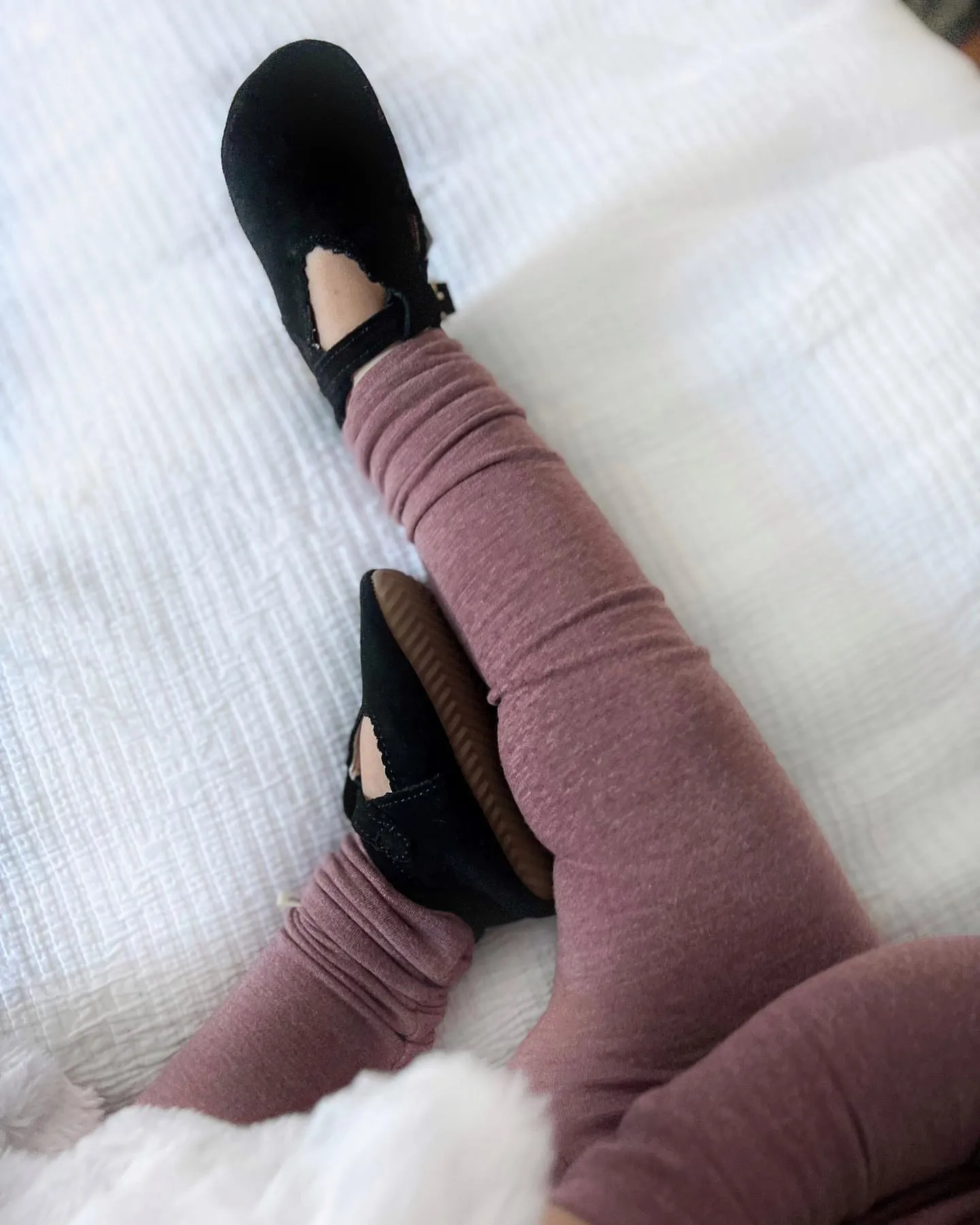 Little Love Bug Black Suede T Bar