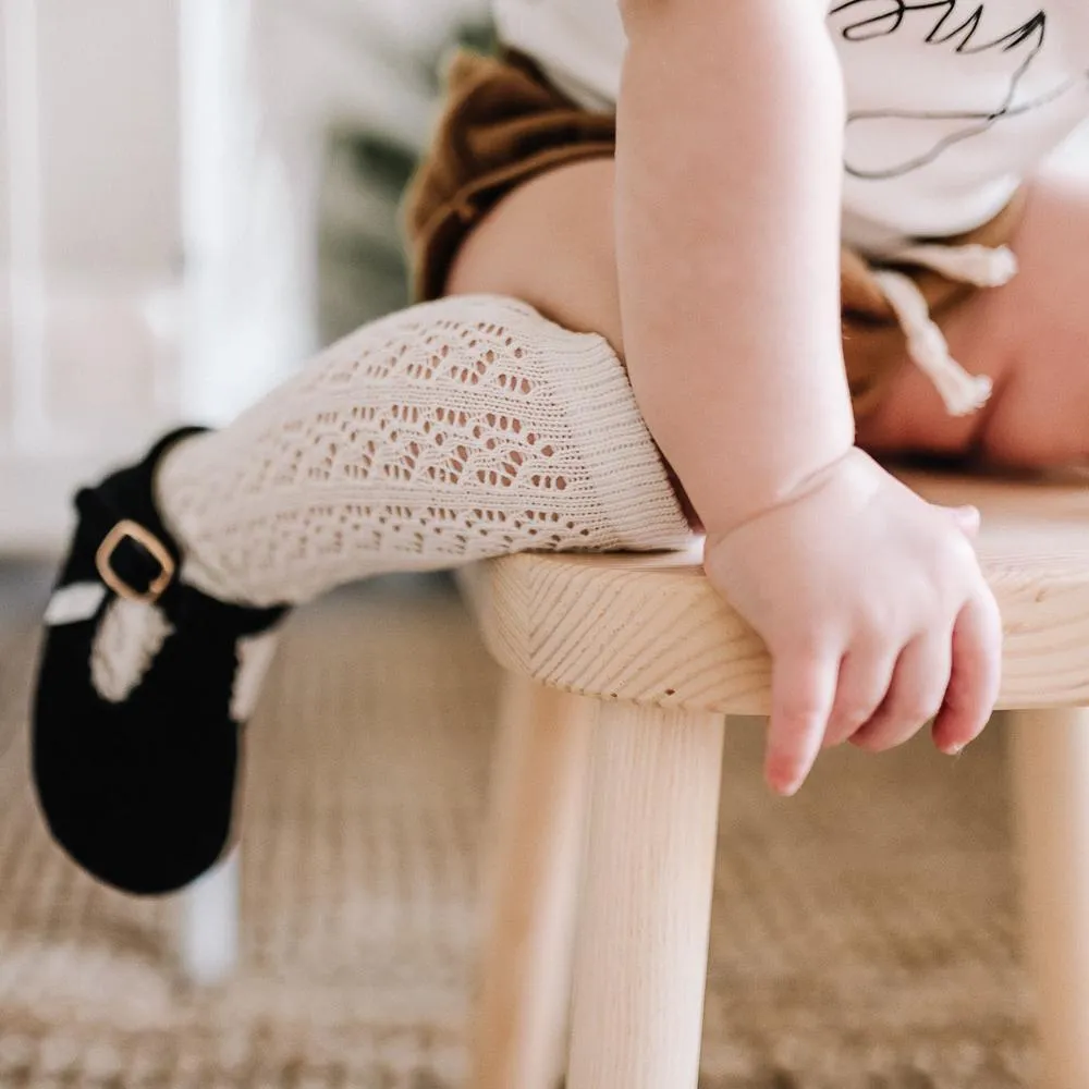 Little Love Bug Black Suede T Bar