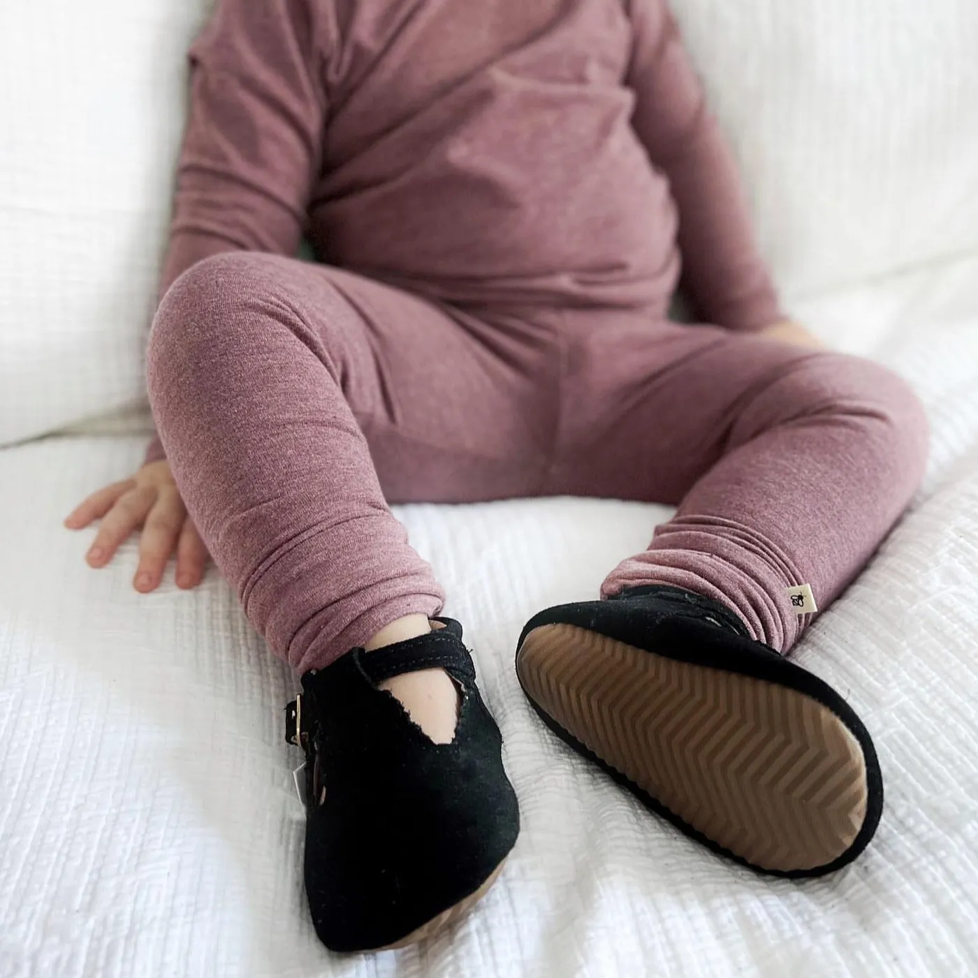 Little Love Bug Black Suede T Bar