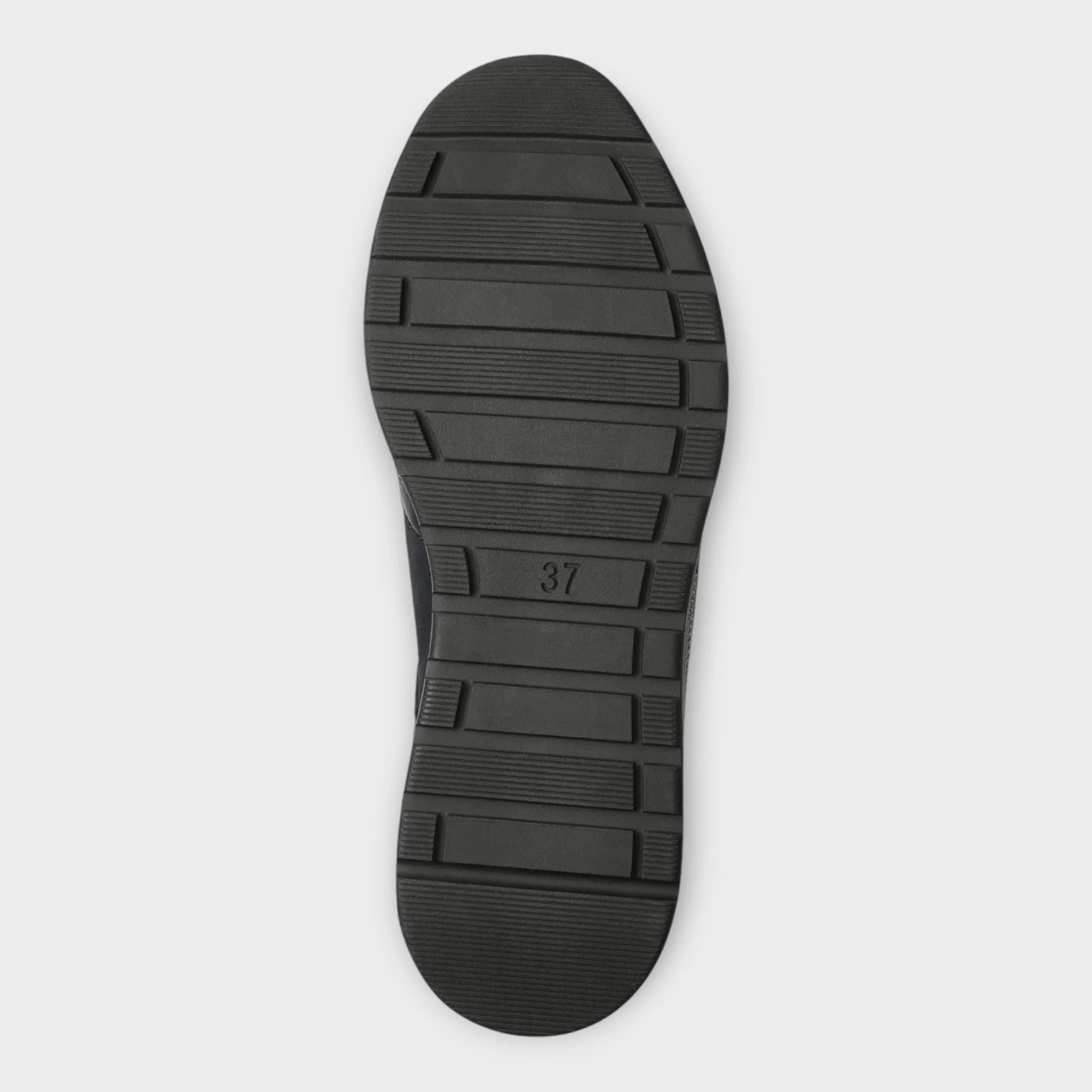 Marco Tozzi Black Trainers with Wedge Sole and Gold Detail
