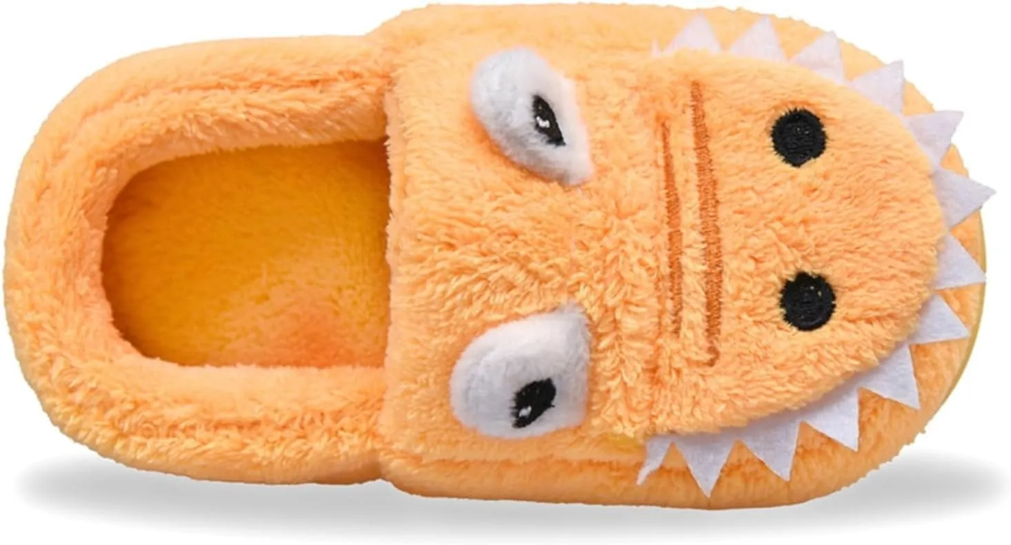 Memory Foam Fuzzy Ankle Slippers for Toddler Baby Boys Girls Dinosaur Cotton Soft House Shoes Indoor Warm Flat Slipper