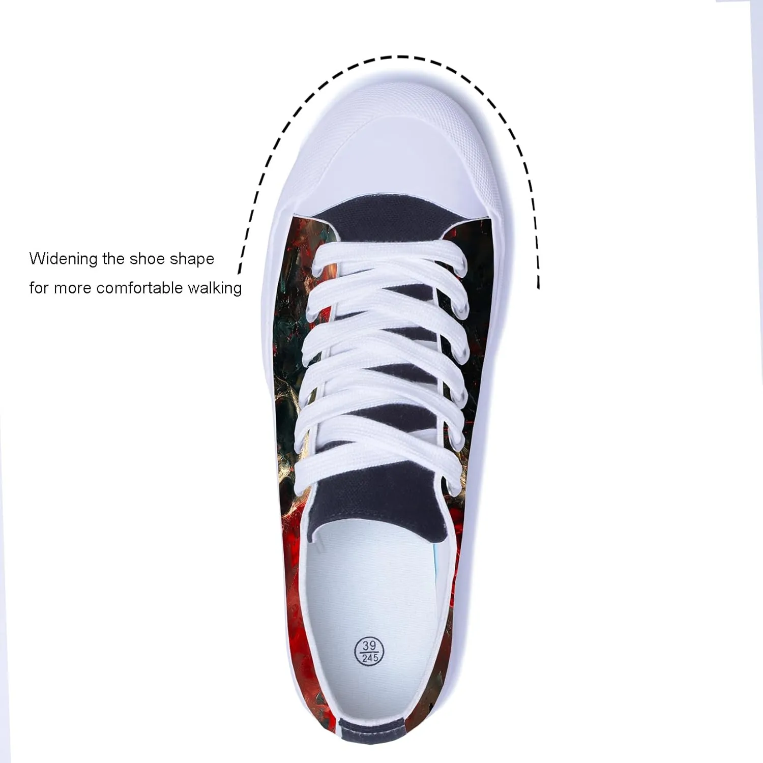 Men Skull Printed Shoes Custom Personalized Design Cool Print Low Top Fashion Sneakers for Teen Boys Girls Student Women Canvas Shoes Cosplay Classic Casual Shoes