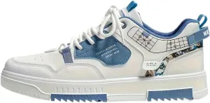 Mens Alphabets Accent Fashion-Forward Skate Shoes: Breathable, Slip-Resistant Sneakers for Everyday Comfort