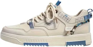 Mens Alphabets Accent Fashion-Forward Skate Shoes: Breathable, Slip-Resistant Sneakers for Everyday Comfort