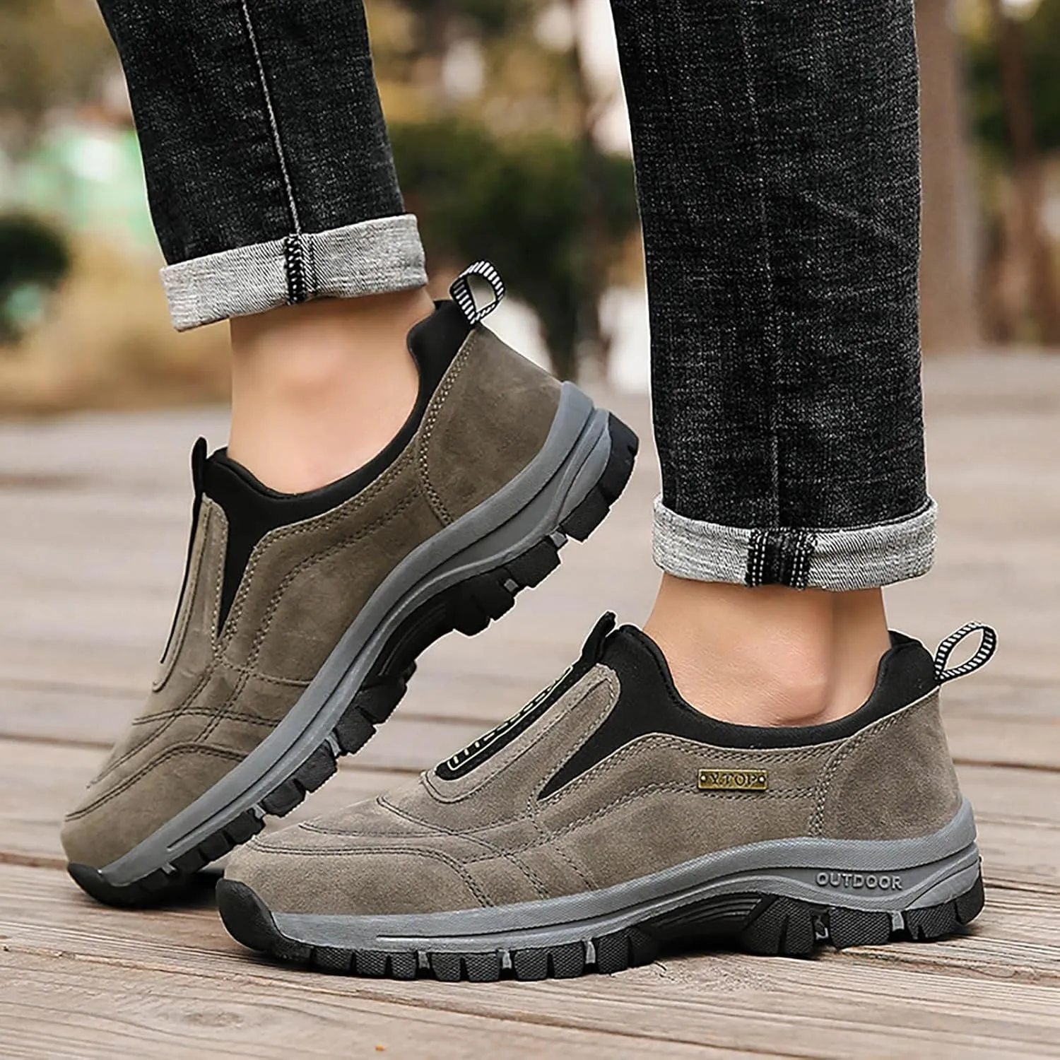 Mens Hiking Shoes Breathable Lightweight Walking Shoes Slip on Workout Shoes for Trekking Camping Walking Fishing