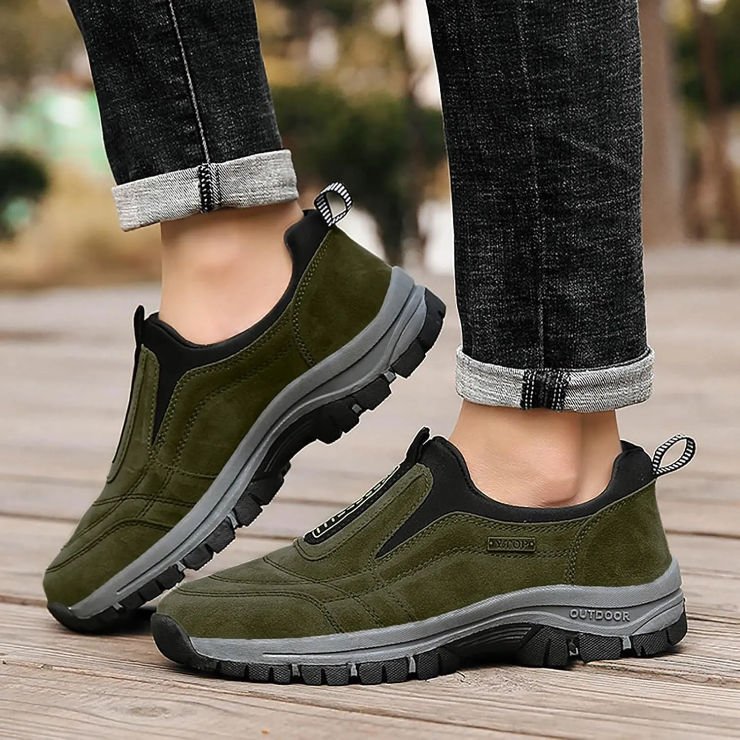 Mens Hiking Shoes Breathable Lightweight Walking Shoes Slip on Workout Shoes for Trekking Camping Walking Fishing