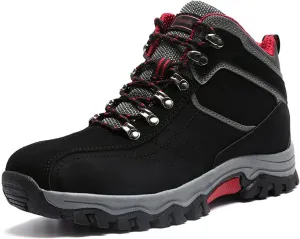 Men's Hiking Shoes, Hiking, Wilderness, Cycling, Sports, Four Seasons, Shock Absorption, Collision Avoidance (Color : Black red, Size : 9.5)