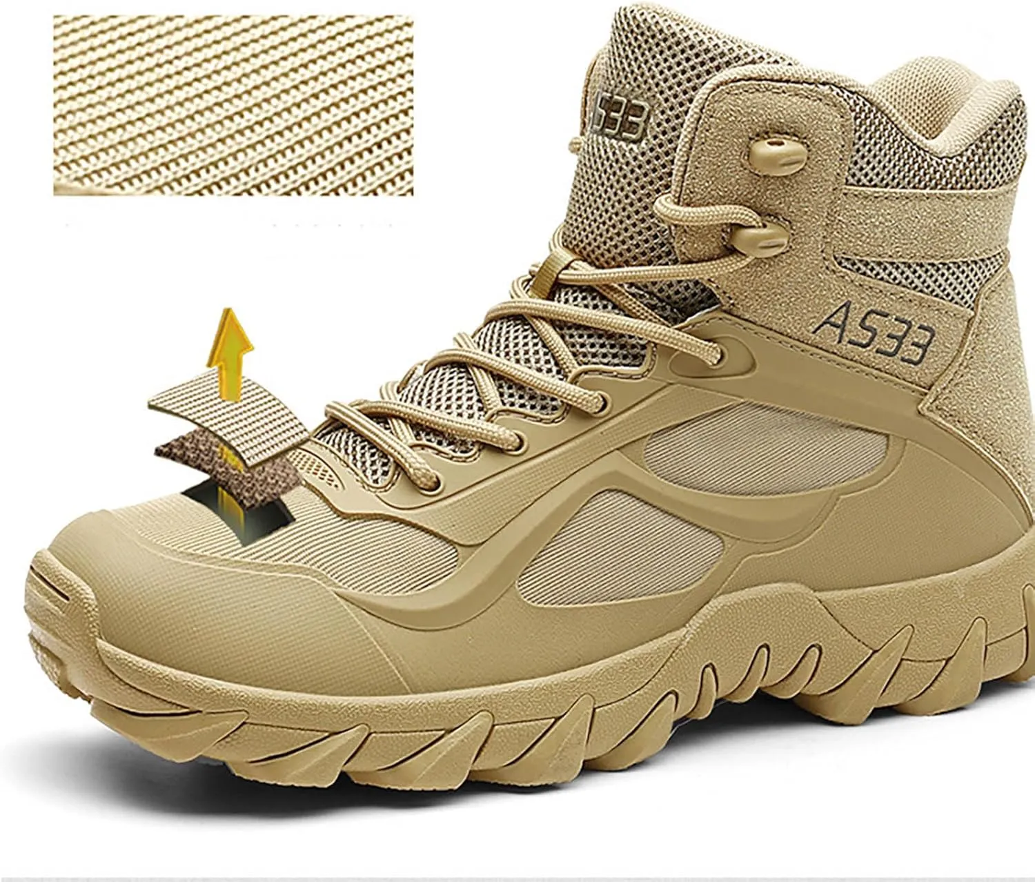 Men's Hiking Shoes Non Slip Water proof Trekking Shoes Outdoor Training Boots Oversized Dese Breathable Outdoor Wear Large Size Boots for Men