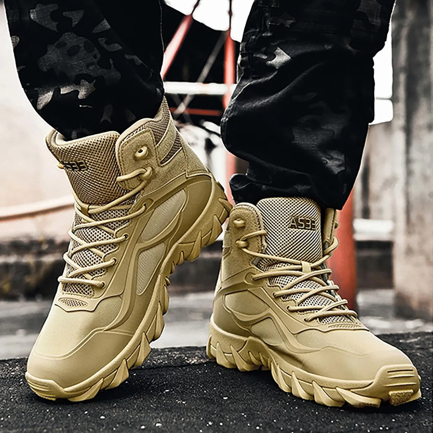 Men's Hiking Shoes Non Slip Water proof Trekking Shoes Outdoor Training Boots Oversized Dese Breathable Outdoor Wear Large Size Boots for Men