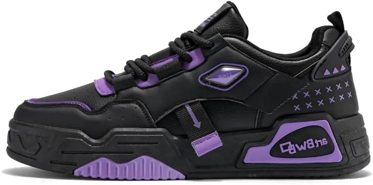 Men's Lace Up Sneakers Comfy Trendy Platform Shoes for Outdoor Walking Jogging Camping, All Seasons