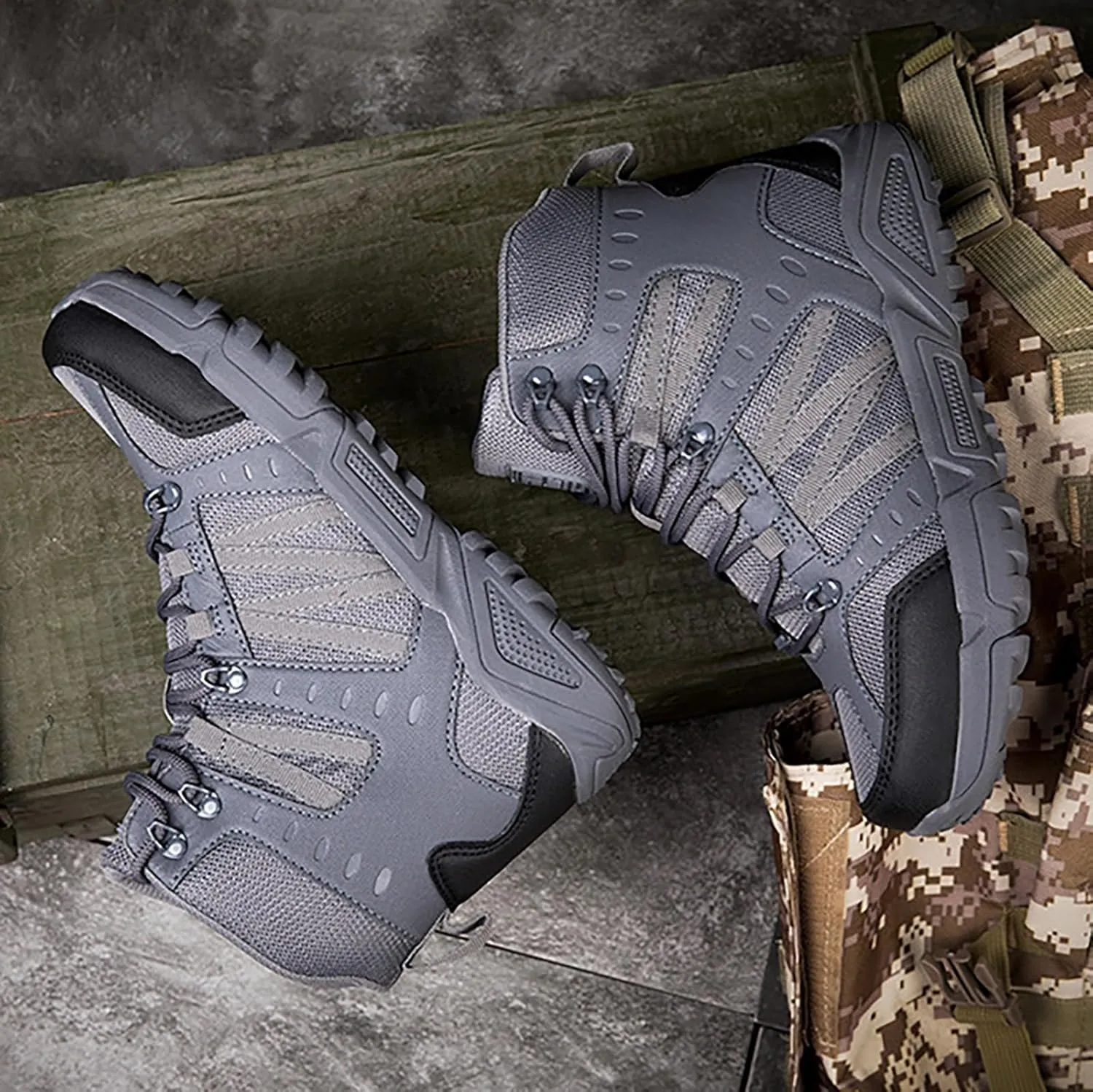 Mens Military Tactical Boots Combat Boots Breathable Police Patrol Boots Army Boots Waterproof Hiking Boots