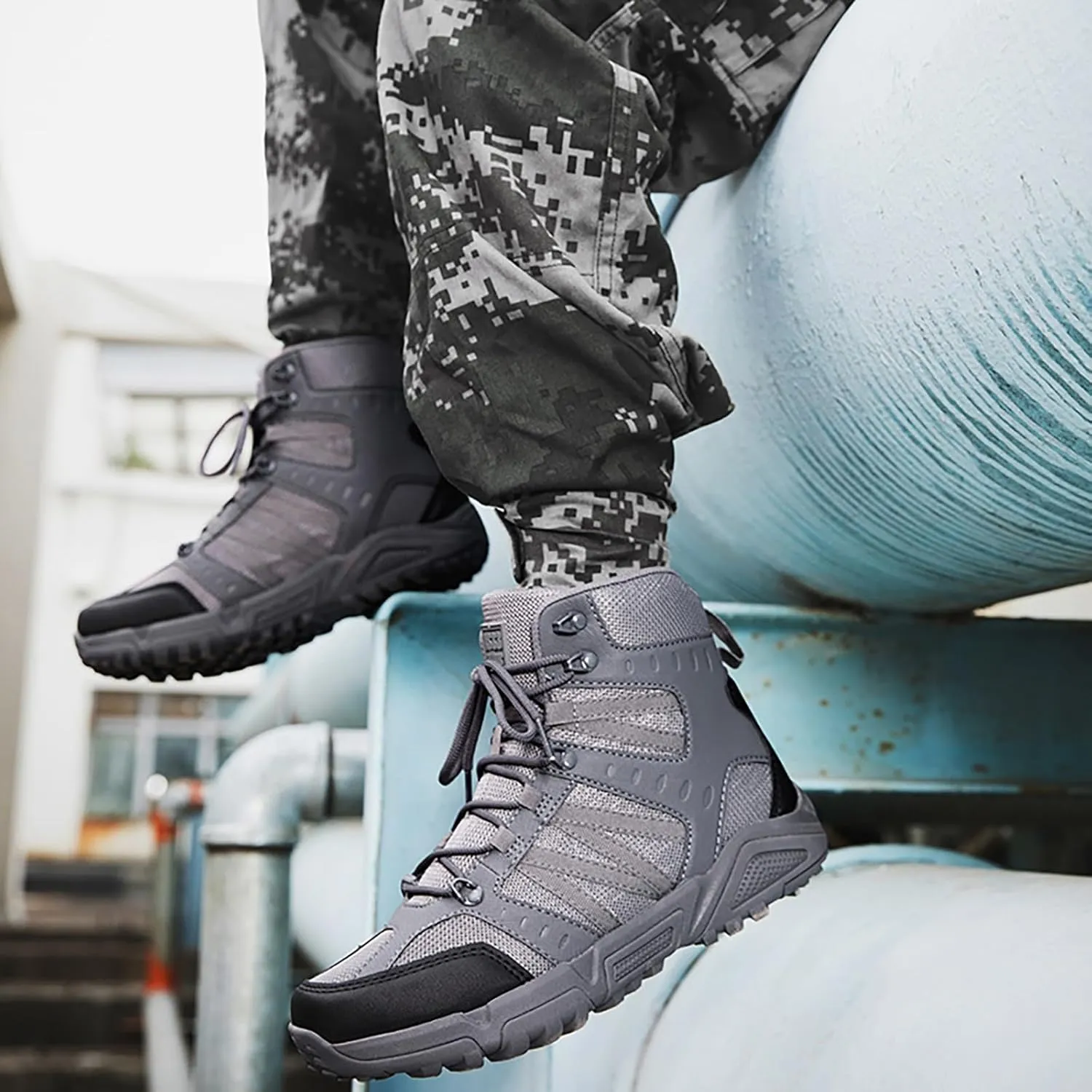 Mens Military Tactical Boots Combat Boots Breathable Police Patrol Boots Army Boots Waterproof Hiking Boots