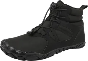Mens Snow Boots Waterproof Warm Furry Lined Winter Boots Lace Up Cold Weather Anti-Slip Ankle Boots Slip on Athletic Hiking Walking Shoes Sneakers