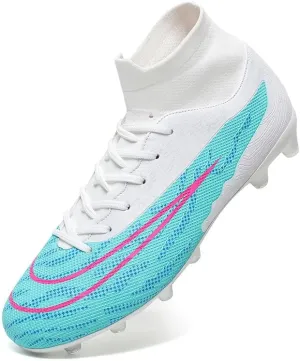 Mens Soccer Shoes Cleats Football Boots Professional Training Outdoor Indoor Sneaker High-Top Spike Breathable Athletic