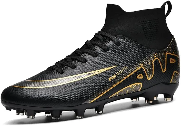 Mens Soccer Shoes Cleats Football Boots Professional Training Outdoor Indoor Sneaker High-Top Spike Breathable Athletic