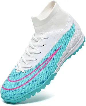 Mens Soccer Shoes Cleats Football Boots Professional Training Outdoor Indoor Sneaker High-Top Spike Breathable Athletic