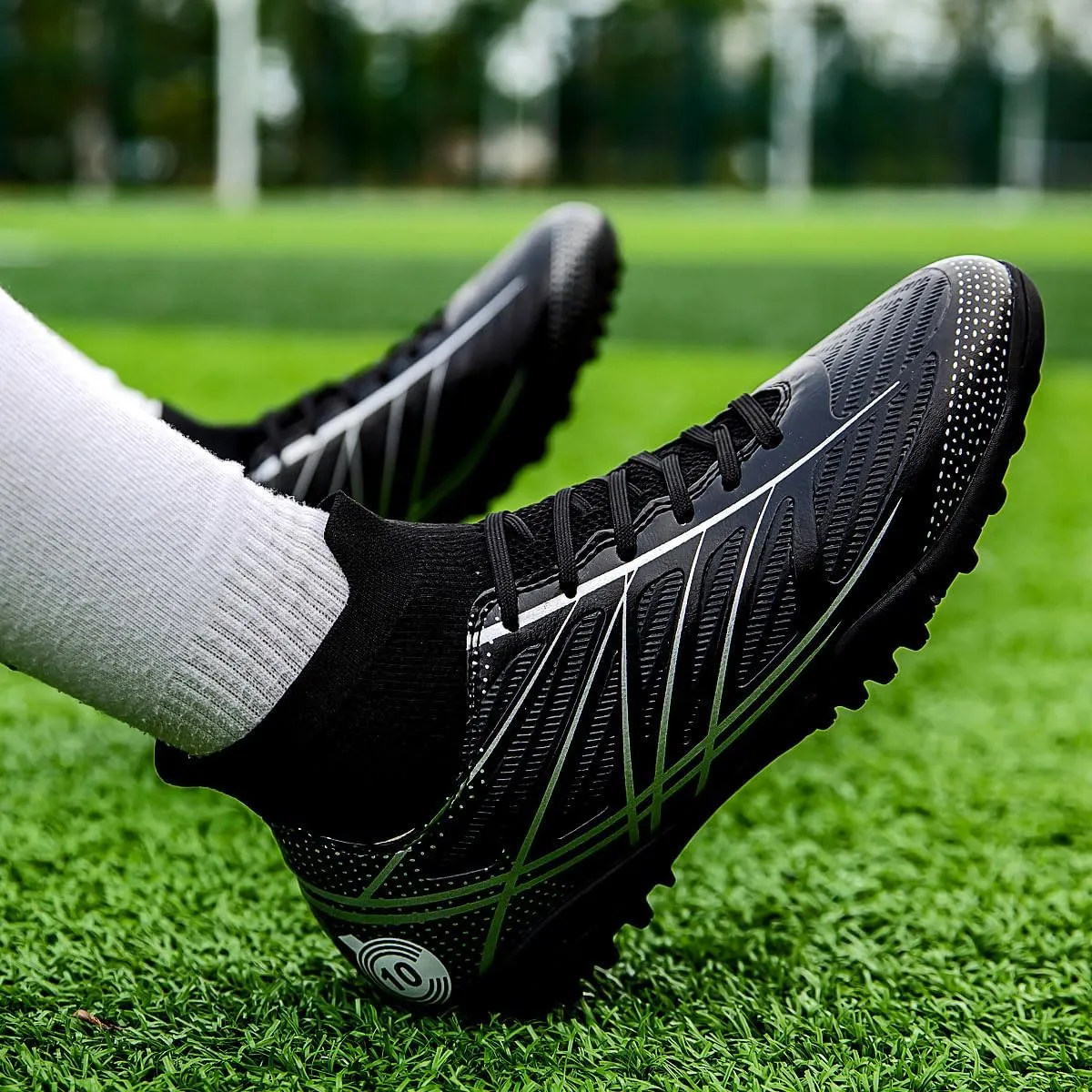 Mens Soccer Shoes Cleats Football Boots Professional Training Outdoor Indoor Sneaker High-Top Spike Breathable Athletic
