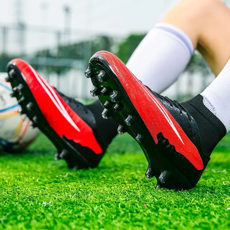 Mens Soccer Shoes Cleats Football Boots Professional Training Outdoor Indoor Sneaker High-Top Spike Breathable Athletic