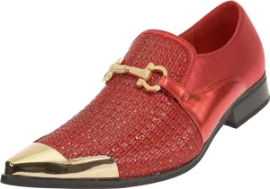 Mens Sparkling Rhinestone Metal Cap Toe Dress-Shoes cristiano03