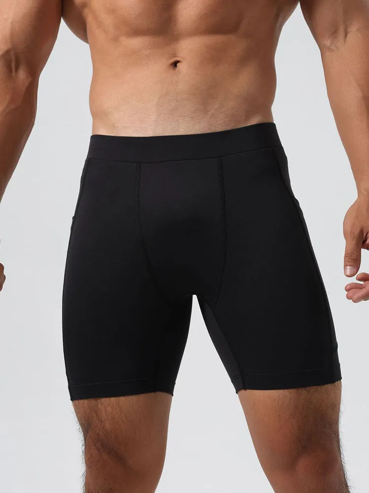 Men's Ultra-Stretch Sharkskin Ice Silk Compression Pants with Pocket
