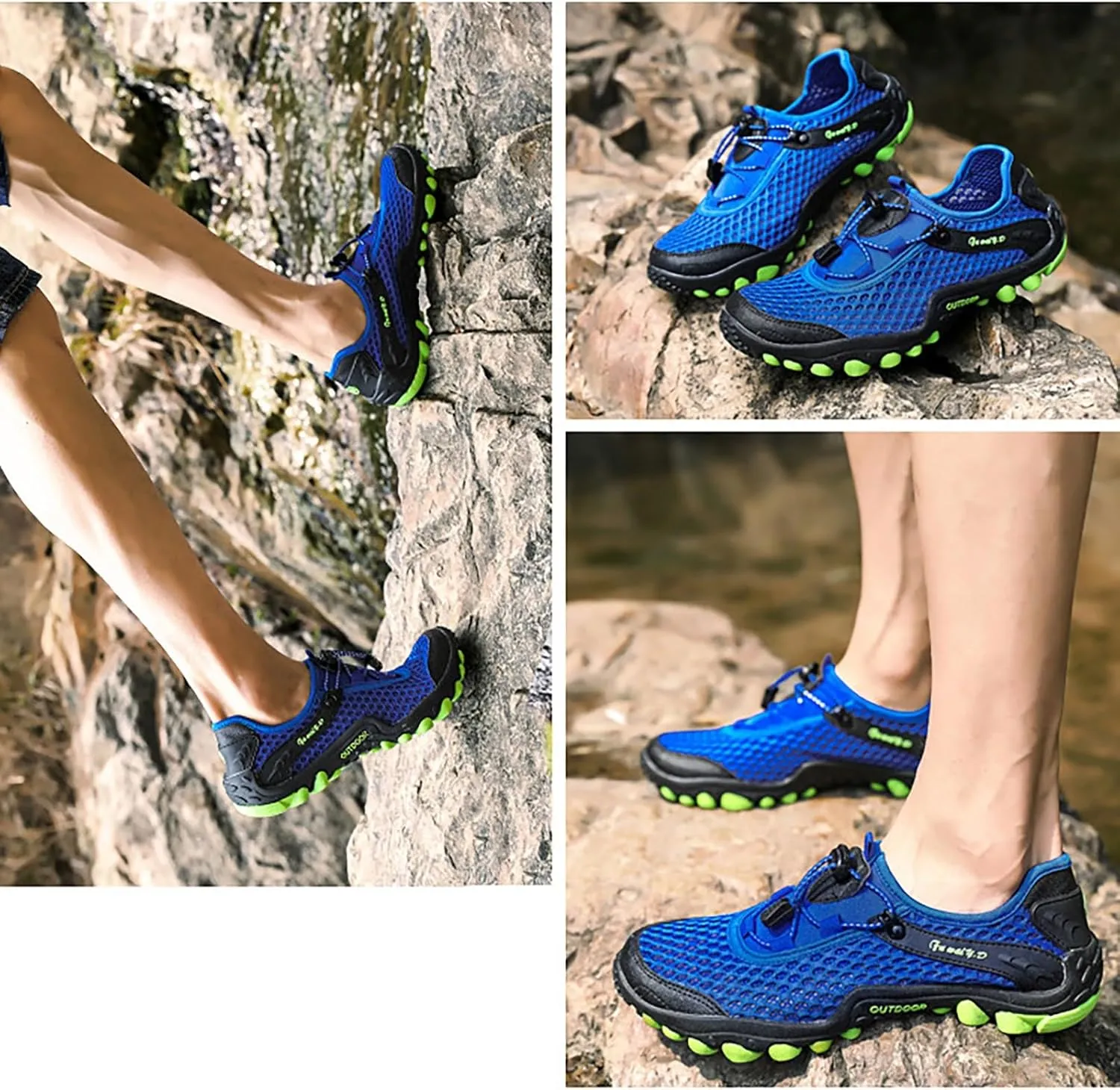 Mens Water Shoes Wide Width Non Slip Athletic Footwear Wide Toe Water Shoes Barefoot