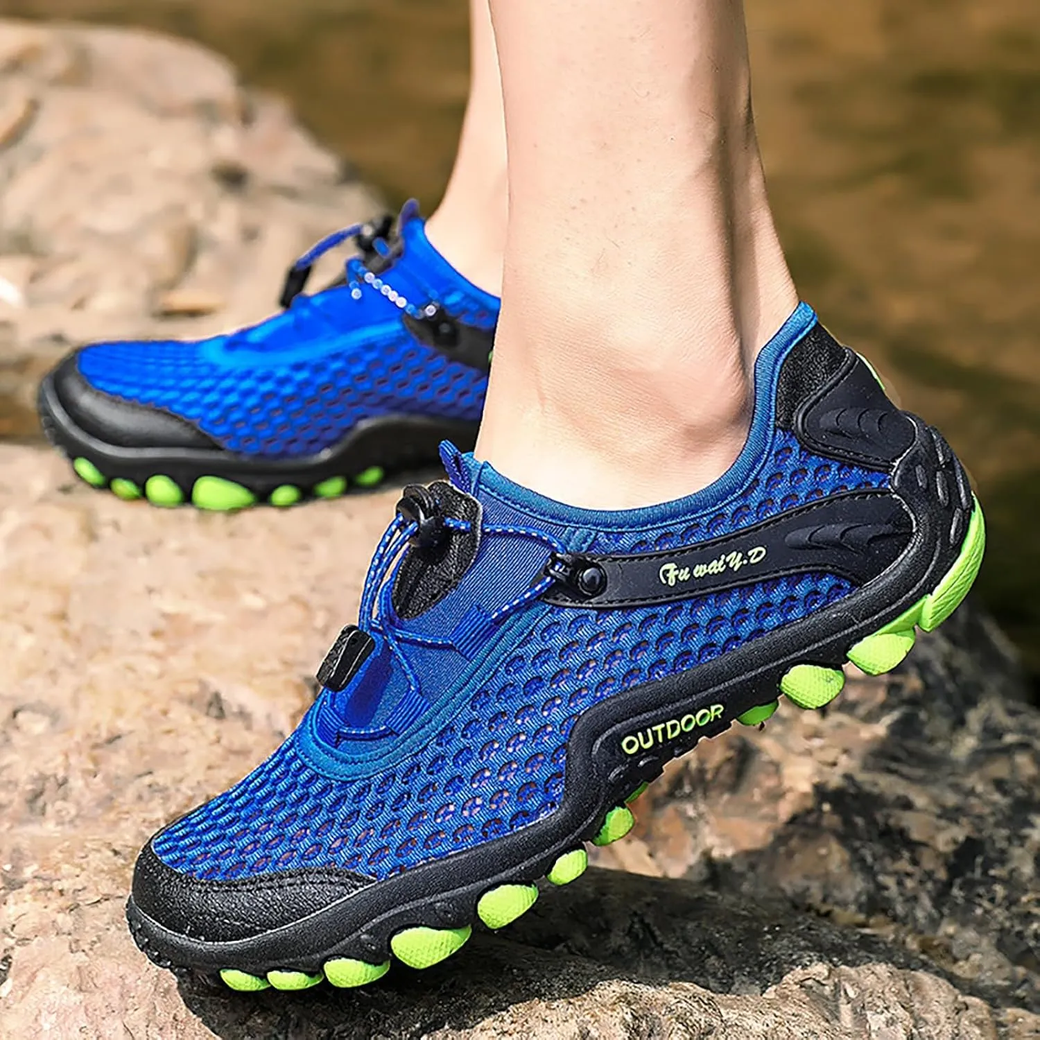 Mens Water Shoes Wide Width Non Slip Athletic Footwear Wide Toe Water Shoes Barefoot