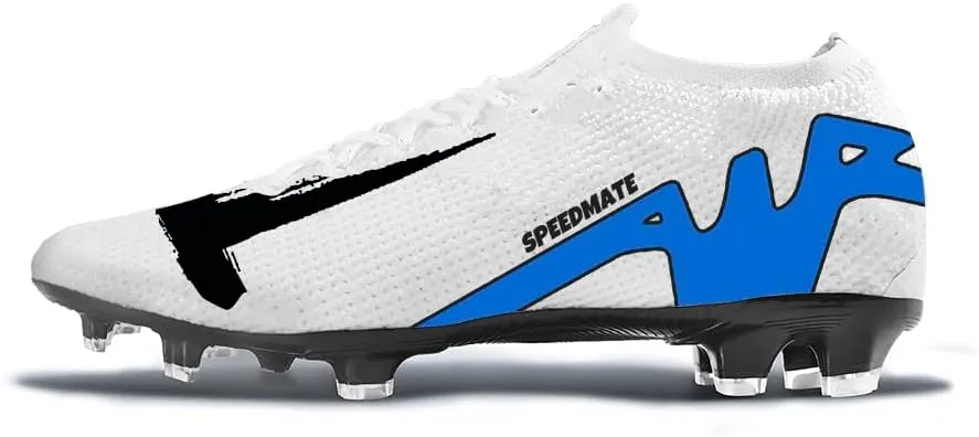 Men's Women's Soccer Shoes Spikes Football Shoes Grass Training Low-Top Shoes Outdoor Football Boots Unisex Blue 39-45