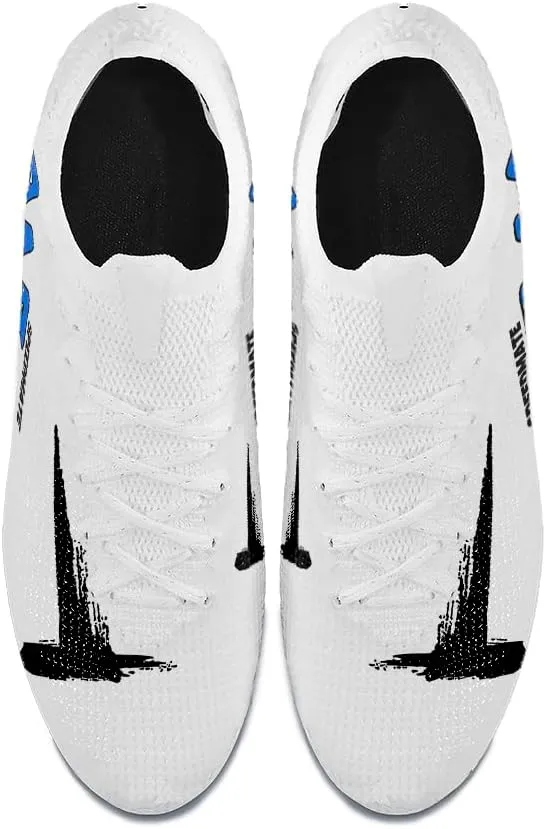 Men's Women's Soccer Shoes Spikes Football Shoes Grass Training Low-Top Shoes Outdoor Football Boots Unisex Blue 39-45