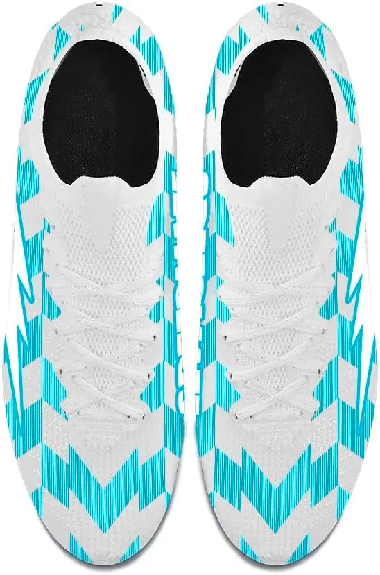 Men's Women's Soccer Shoes Spikes Football Shoes Grass Training Low-Top Shoes Outdoor Football Boots Unisex Blue 39-45
